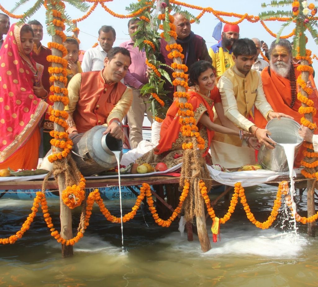गंगा पूजन के साथ माघ मेला की तैयारियों का हुआ शुभारम्भ