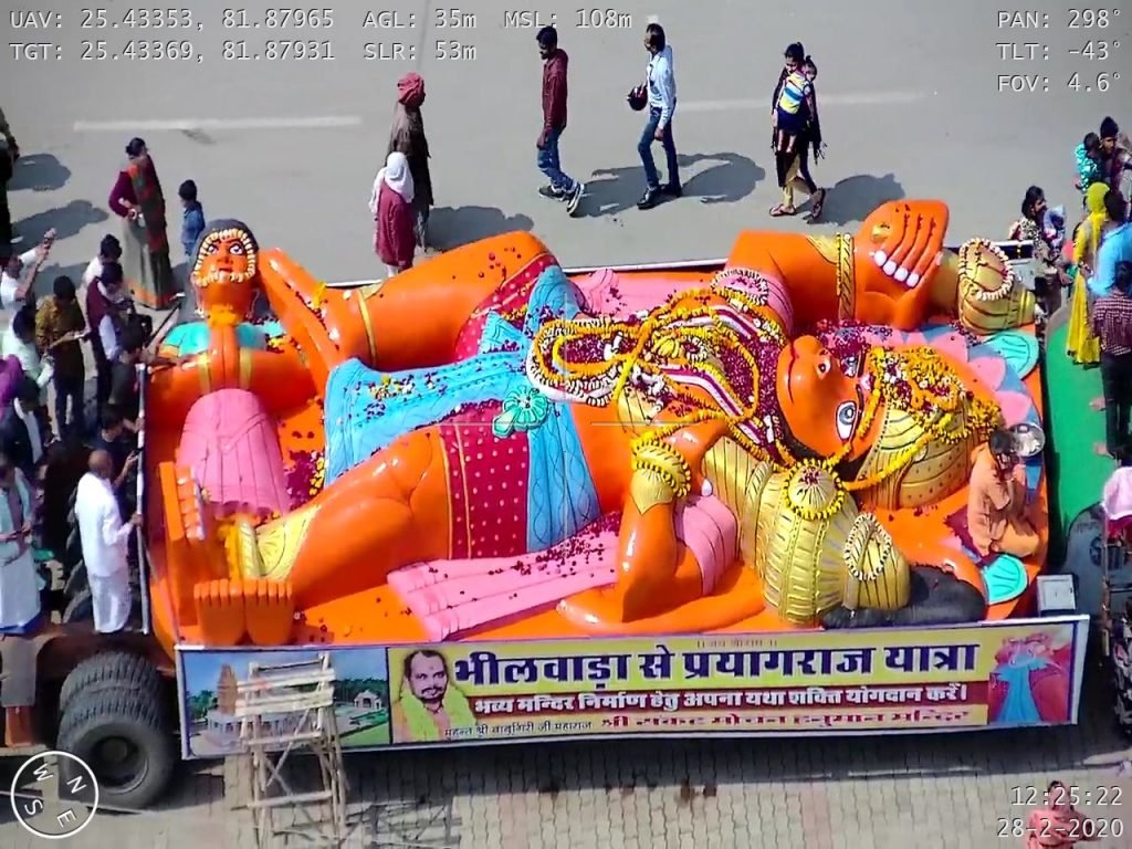 Bade Hanuman Ji Prayagraj से मिलने पहुंचे राजस्थान के भीलवाड़ा से 64 टन वजनी हनुमान जी